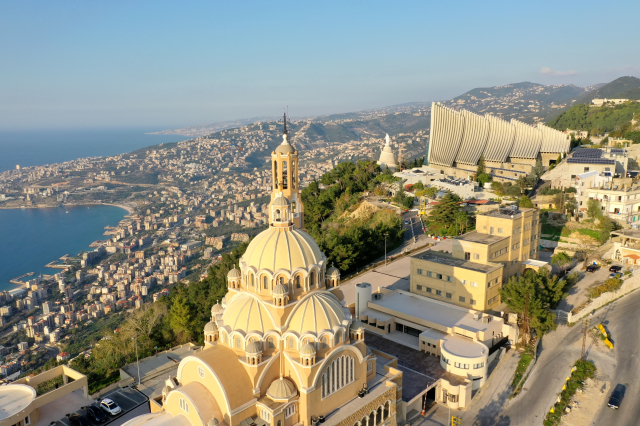 Greek,Catholic,Saint,Paul,Basilica,And,Saint,Mary,Over,Jounieh